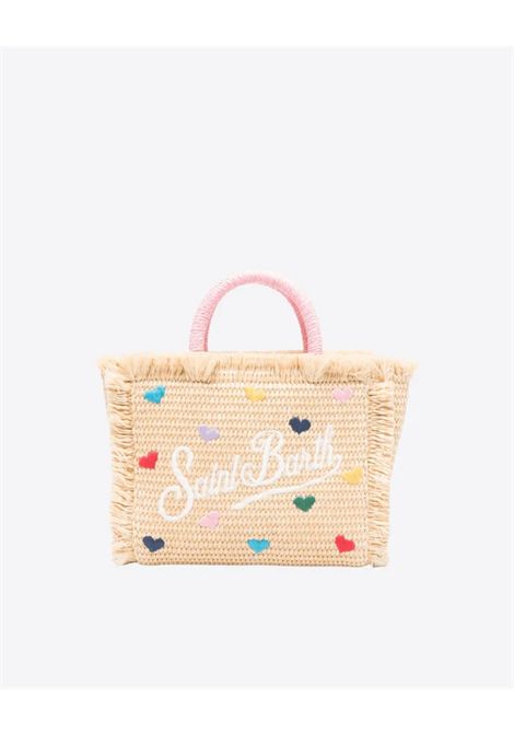 Borsa mini in paglia SAINT BARTH | VAMI009 VANITY MINI STRAW N00344L MINI HEARTS COL EMB